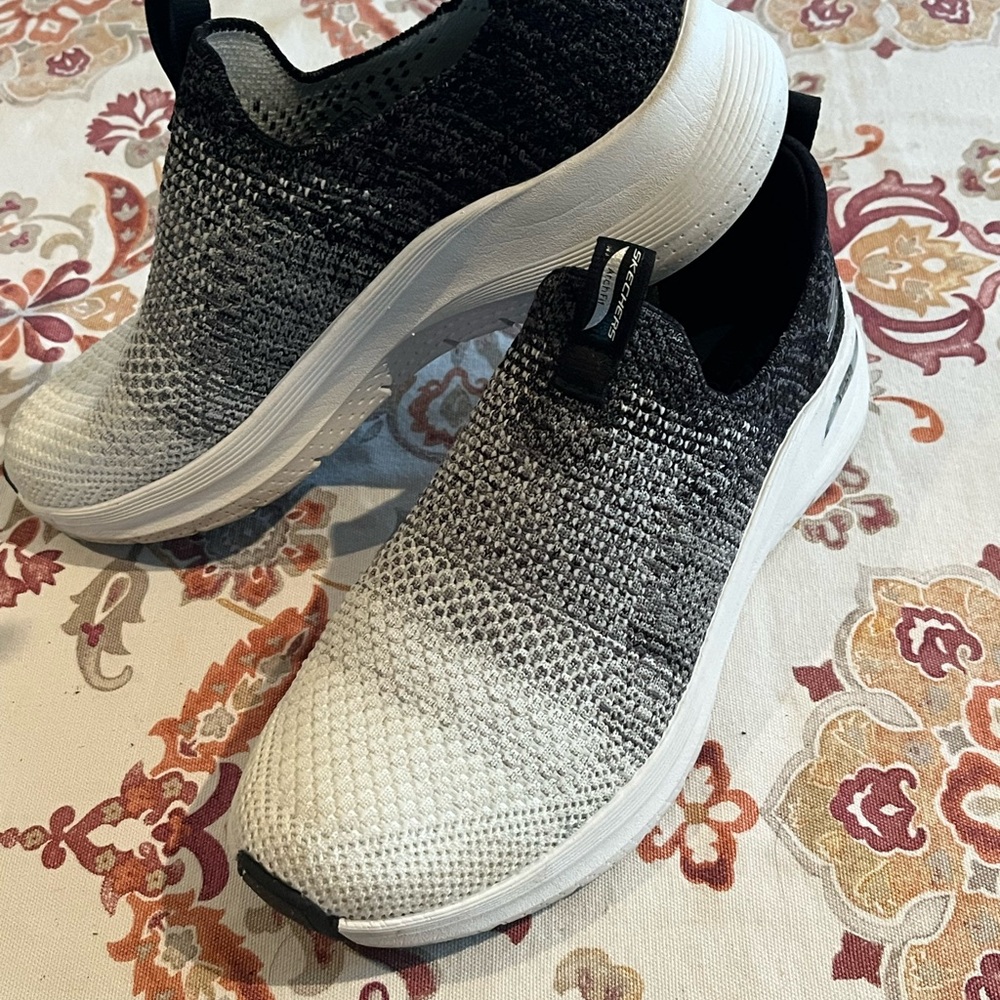 Skechers Black and White Athletic Shoes